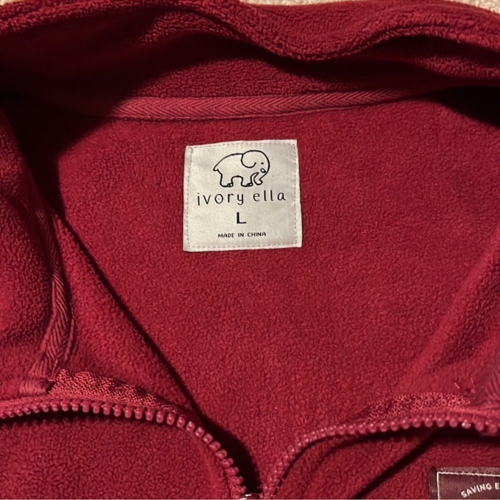 Ivory Ella Colorblock Fleece Pullover, Partial Zip, Large - Picture 2 of 6